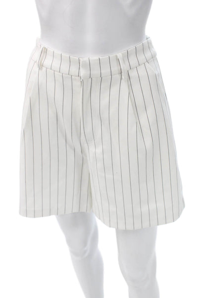 Grey Lab Women Chino Striped Cotton Blend Button Shorts Size XS