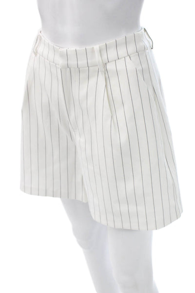 Grey Lab Women Chino Striped Cotton Blend Button Shorts Size XS