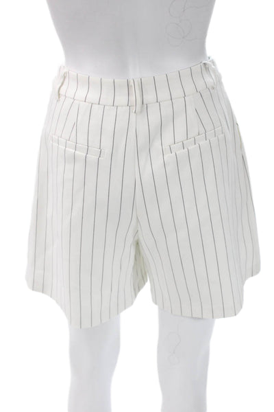 Grey Lab Women Chino Striped Cotton Blend Button Shorts Size XS