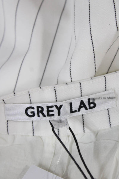 Grey Lab Women Chino Striped Cotton Blend Button Shorts Size XS