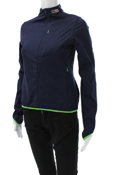 RLX Ralph Lauren Womens Windbreaker Dark Blue Petite Zip Size S