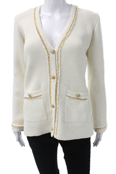 Endless Rose Women Cardigan White V Neck Button Long Sleeve Size XS
