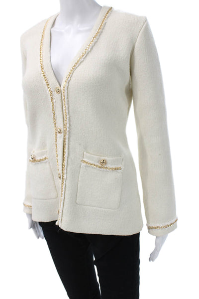 Endless Rose Women Cardigan White V Neck Button Long Sleeve Size XS