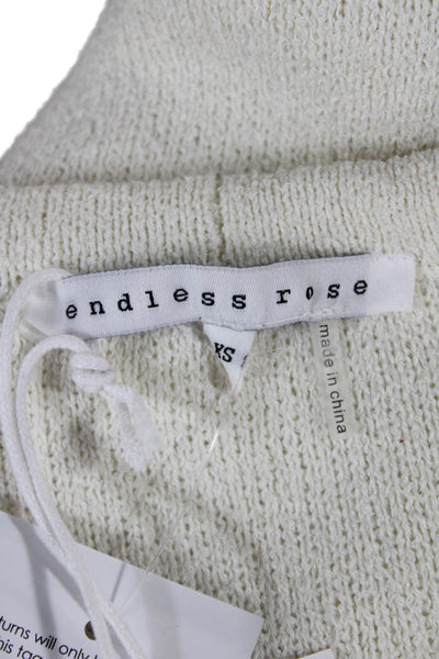 Endless Rose Women Cardigan White V Neck Button Long Sleeve Size XS