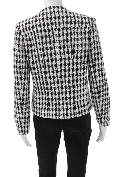 Nanette Nanette Lepore Women Black Checked Blazer Button Classic Size XS