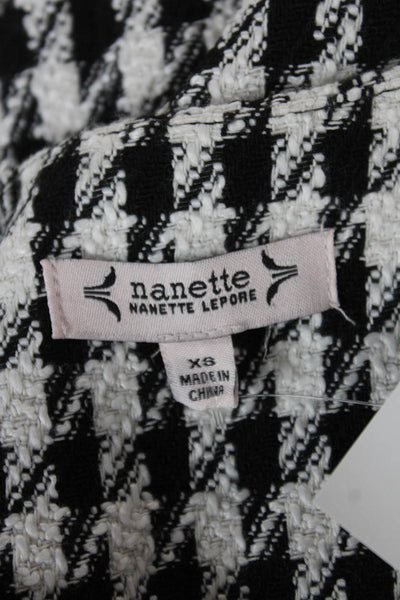 Nanette Nanette Lepore Women Black Checked Blazer Button Classic Size XS