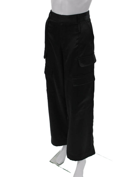 Noli Unisex Cargo Dress Pants Black 100% Polyester Hook & Eye Inseam 32 Size 2