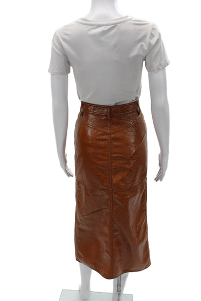 MSGM Womens Straight Pencil Skirt Brown Midi Polyester Size 38