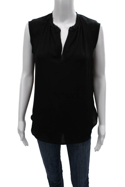Krisa Women Sleeveless Black Polyester Solid Blouse Size XS