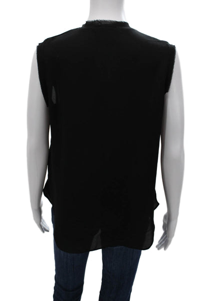 Krisa Women Sleeveless Black Polyester Solid Blouse Size XS