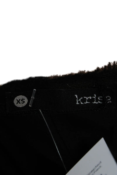 Krisa Women Sleeveless Black Polyester Solid Blouse Size XS