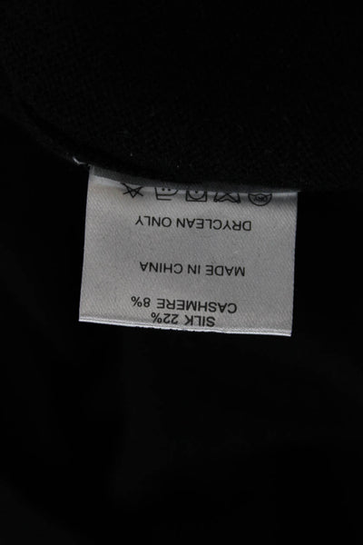 J. Hilburn Mens Black Silk Cashmere Mock Neck Zip Pullover Sweater Size M