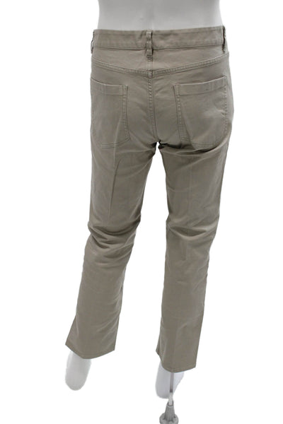 Theory Mens Cropped Chino Pants Beige Button Inseam 32 Size 34