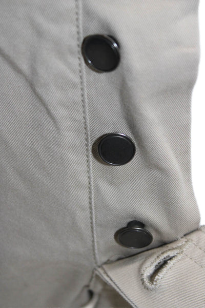 Theory Mens Cropped Chino Pants Beige Button Inseam 32 Size 34
