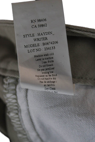 Theory Mens Cropped Chino Pants Beige Button Inseam 32 Size 34