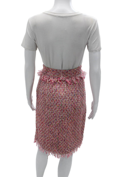 Milly Womens Wrap Skirt Pink Knee Length Size 10