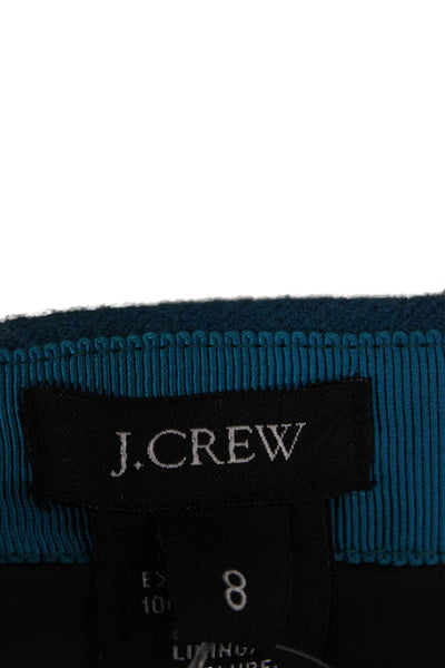 J Crew Womens Straight Pencil Skirt Blue Wool Knee Length Size 8