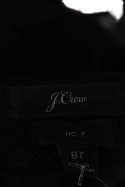 J Crew Womens Straight Pencil Skirt Black Wool Knee Length Size 8 Tall