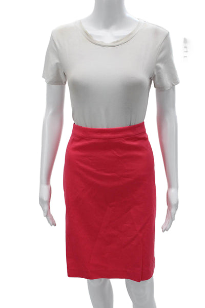 J Crew Womens Straight Pencil Skirt Red Knee Length Size 10