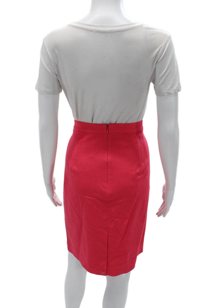 J Crew Womens Straight Pencil Skirt Red Knee Length Size 10