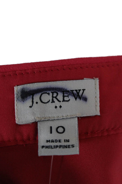 J Crew Womens Straight Pencil Skirt Red Knee Length Size 10