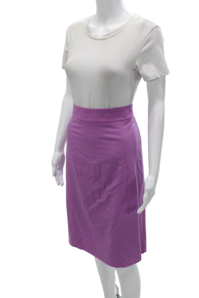 J Crew Womens Purple Pencil Skirt Wool Blend Knee Length Size 12