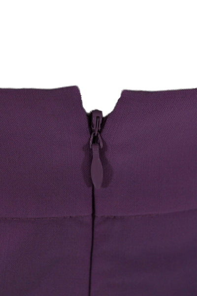 J Crew Womens Purple Pencil Skirt Wool Blend Knee Length Size 12