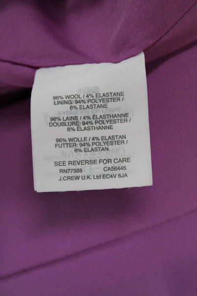 J Crew Womens Purple Pencil Skirt Wool Blend Knee Length Size 12