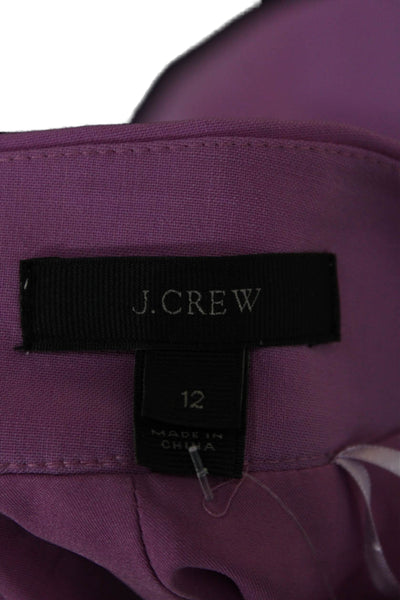 J Crew Womens Purple Pencil Skirt Wool Blend Knee Length Size 12