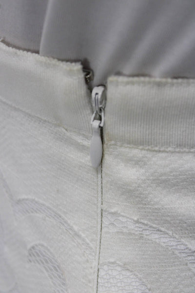 J Crew Womens White A-Line Skirt 100% Polyester Knee Length Size 10