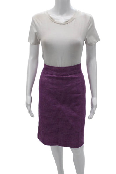 J Crew Womens Straight Pencil Skirt Purple Knee Length Size 10