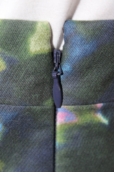 J Crew Women Pencil Skirt Dark Blue Camo Cotton Spandex Petite Size 8