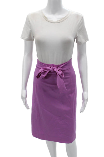 J Crew Womens Purple Pencil Skirt Wool Straight Knee Length Size 10