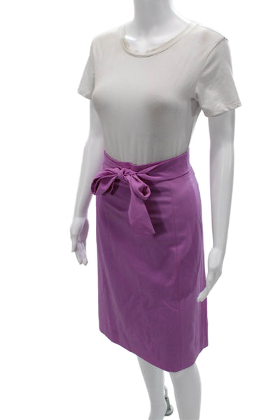 J Crew Womens Purple Pencil Skirt Wool Straight Knee Length Size 10