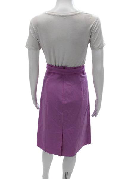 J Crew Womens Purple Pencil Skirt Wool Straight Knee Length Size 10