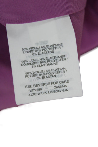 J Crew Womens Purple Pencil Skirt Wool Straight Knee Length Size 10