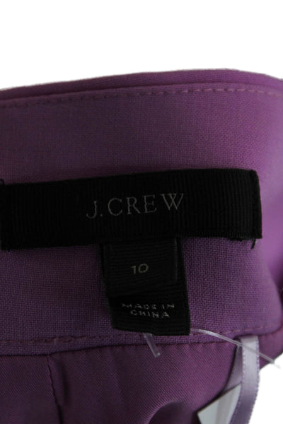 J Crew Womens Purple Pencil Skirt Wool Straight Knee Length Size 10