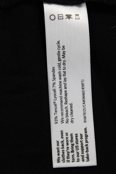 Eileen Fisher Womens Black Shift Dress V-Neck 3/4 Sleeve Tencel Size PS