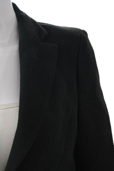 Maje Womens Black V Neck Designer Blazer 3/4 Sleeve Cotton Viscose Size 36