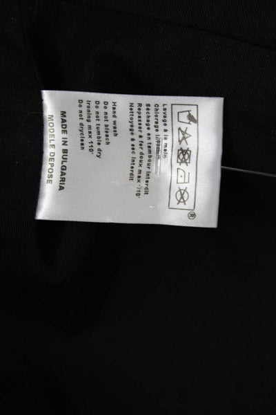 Maje Womens Black V Neck Designer Blazer 3/4 Sleeve Cotton Viscose Size 36