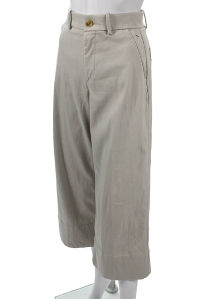 Spanx Womens Cropped Chino Pants Beige Petite Size XS