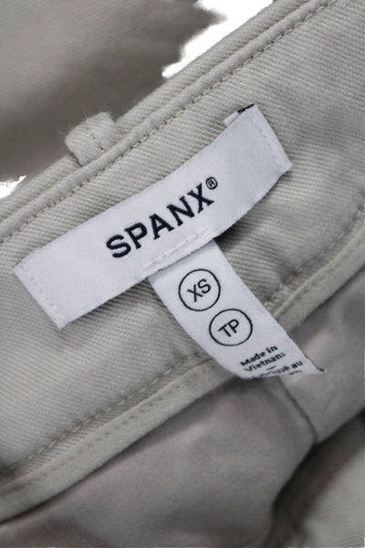 Spanx Womens Cropped Chino Pants Beige Petite Size XS