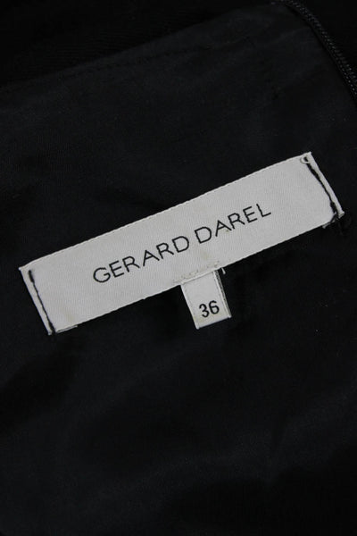 Gerard Darel Womens Sheath Dress Black Round Neck Knee Length Size 36