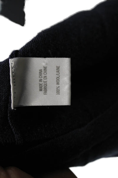 Theory Women Tunic Hoodie Dark Blue 100% Wool Long Sleeve Size M