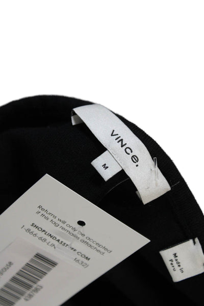 Vince Women Cropped Tank Black Nylon Crew Neck Sleeveless Size M