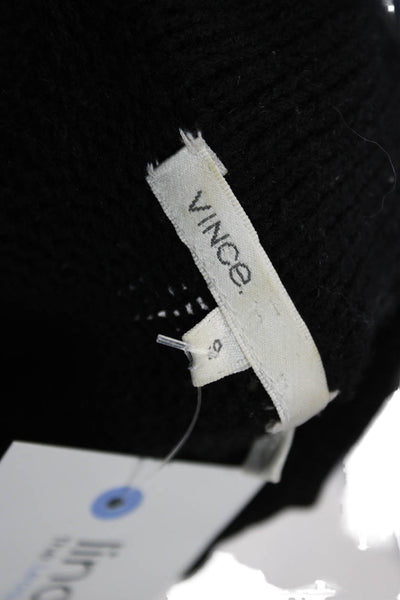 Vince Womens Black Wool Blend Coatigan High Neck Button Long Sleeve Size S