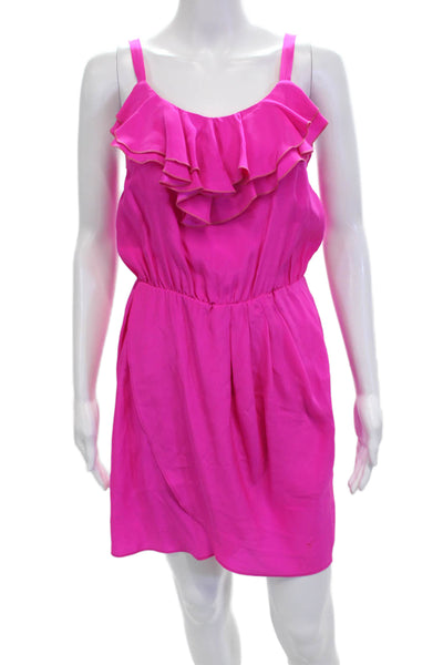 Amanda Uprichard Women Pink Silk Sundress Sleeveless Buckle Short Size S