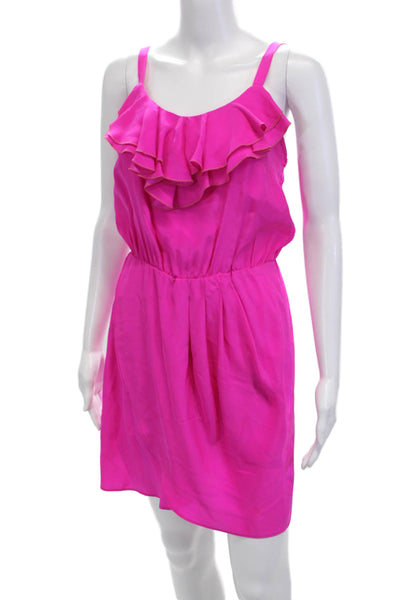 Amanda Uprichard Women Pink Silk Sundress Sleeveless Buckle Short Size S