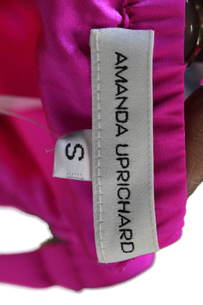 Amanda Uprichard Women Pink Silk Sundress Sleeveless Buckle Short Size S