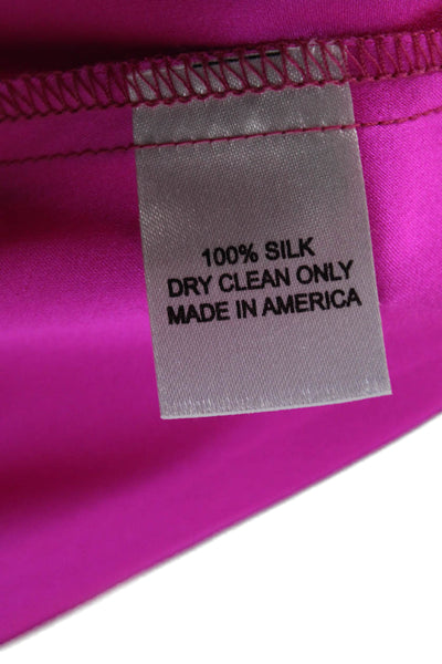Amanda Uprichard Women Pink Silk Sundress Sleeveless Buckle Short Size S